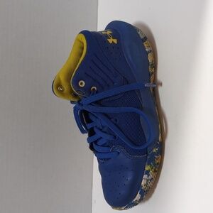 Under Armour Jet 21 Boys Blue/Yellow Basketball Sneakers Size 3Y
